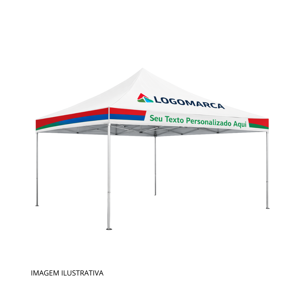 Tenda Sanfonada Em Tecido Sintético Com Estrutura Metálica 6x6 Metros Personalizada