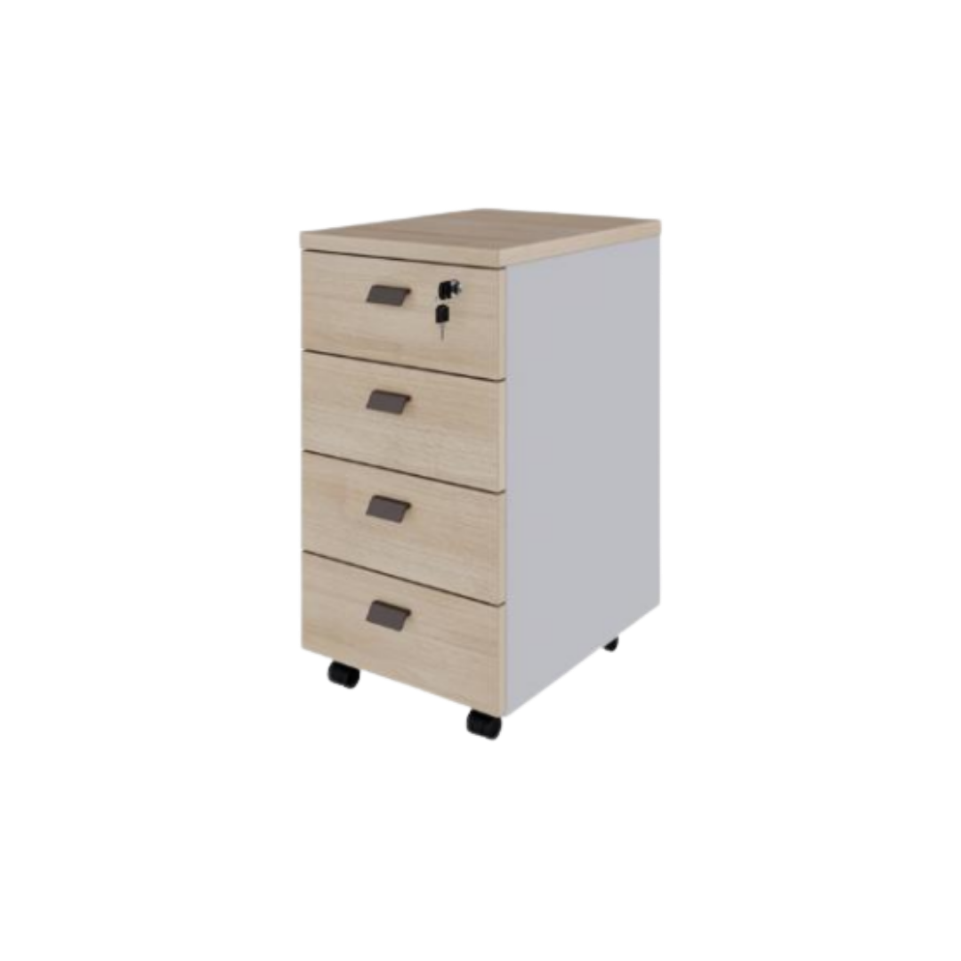 Gaveteiro Volante 04 Gavetas Em Mdp 350x465x660mm