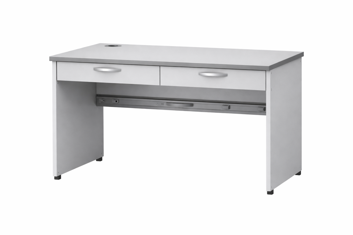 Mesa Com Pé Painel Em Mdp Com 2 Gavetas