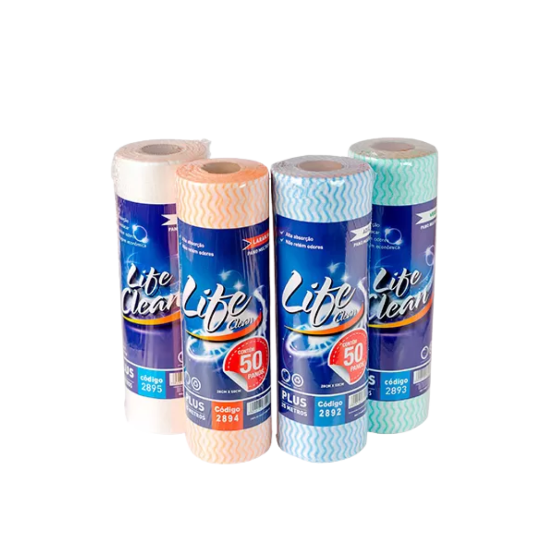 Pano Multiuso Absorvente Tipo Perfex 28cm X 50cm Com 5 Unidades