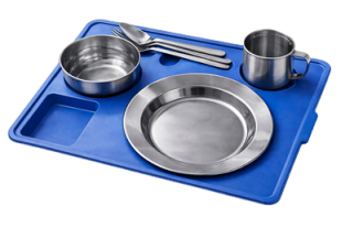 Kit de Utensílios em Aço  Inox para Alimentação Coletiva - Infantil