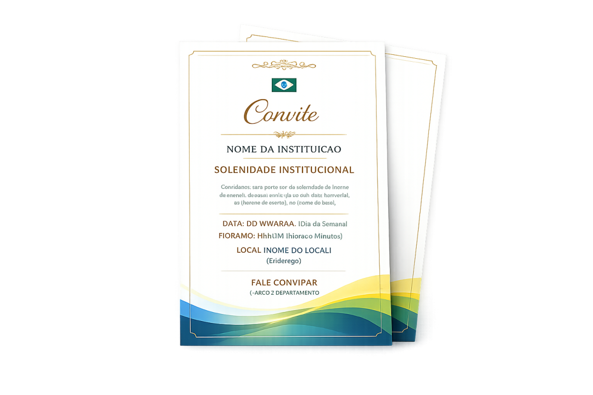 Convite Institucional – Formato 21x30 cm – Cartão Supremo 250g