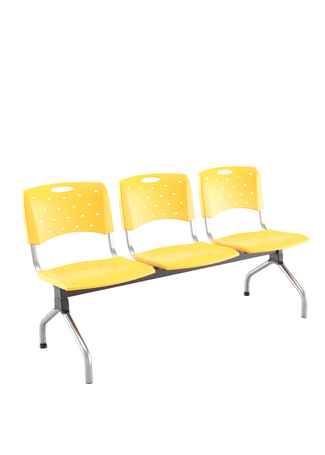 Longarina para 03 lugares sem braços - Cavaletti